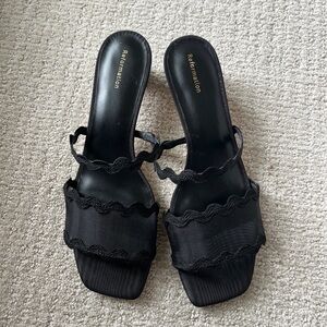 Reformation Black Kitten Heel